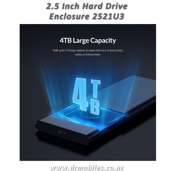 2.5 Inch Hard Drive Enclosure (up to 4TB SSD or HDD Size) - Orico 2521U2