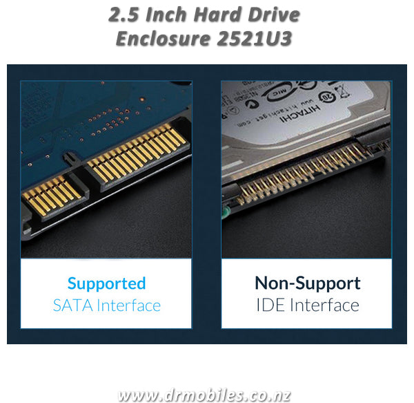 2.5 Inch Hard Drive Enclosure (up to 4TB SSD or HDD Size) - Orico 2521U2