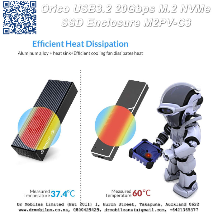 M.2 NVMe SSD Enclosure. Orico M2PV-C3, External Storage