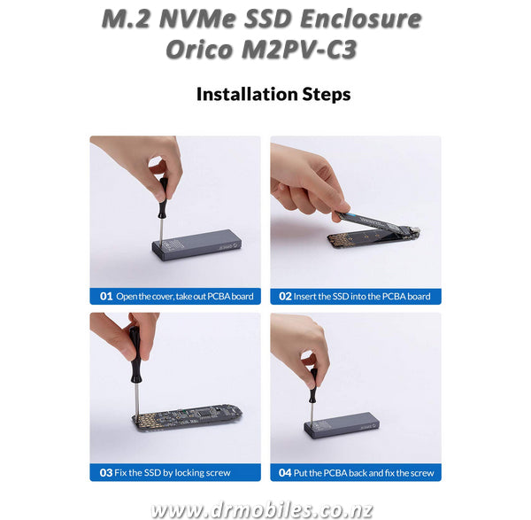 M.2 NVMe SSD Enclosure. Orico M2PV-C3, External Storage