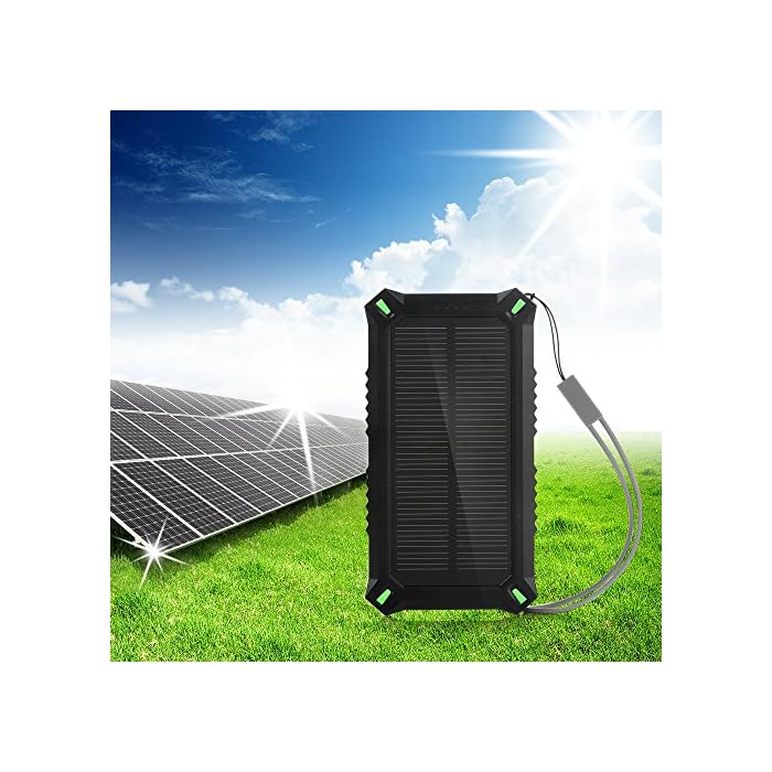 Poweradd Solar Panel Dual USB 8000mAh Battery Charger Power Bank Waterproof Apollo3