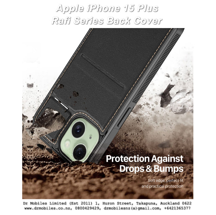 Apple iPhone 15 Plus Case with Card Holder and Kick Stand (RAFI)