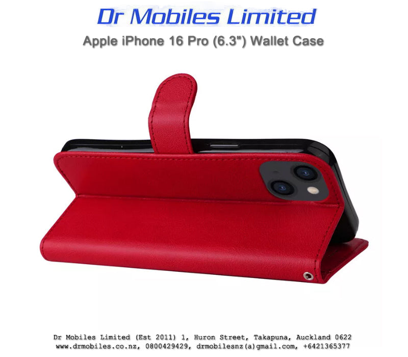 Apple iPhone 16 Pro, 6.3" Wallet Case (Red)