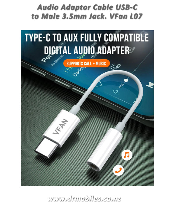 Lightning to mini jack 3.5mm AUX cable, 10cm. VipFan L07
