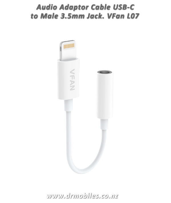 Lightning to mini jack 3.5mm AUX cable, 10cm.  VipFan L07