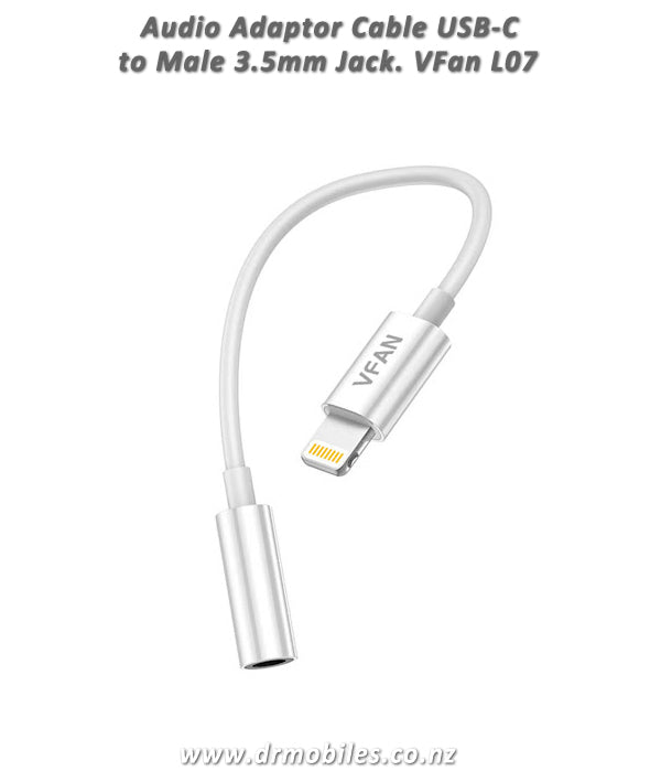 Lightning to mini jack 3.5mm AUX cable, 10cm.  VipFan L07