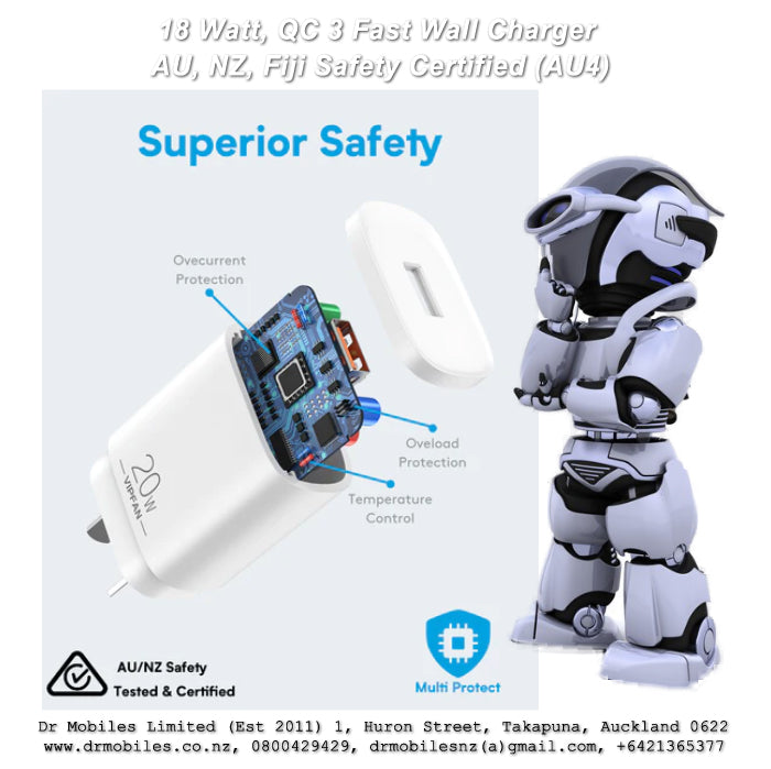 18 Watt, QC3 Fast Wall Charger for Phones - AU4, VipFan