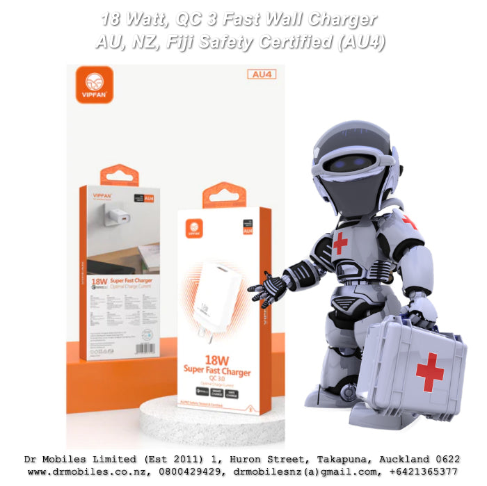 18 Watt, QC3 Fast Wall Charger for Phones - AU4, VipFan