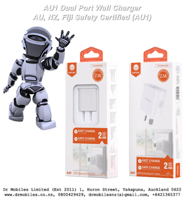 Dual Port Wall Charger for Phones - AU1, VipFan