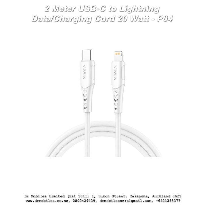 2 Meter USB-C to Lightning Charging Cable 20W, Vipfan P04