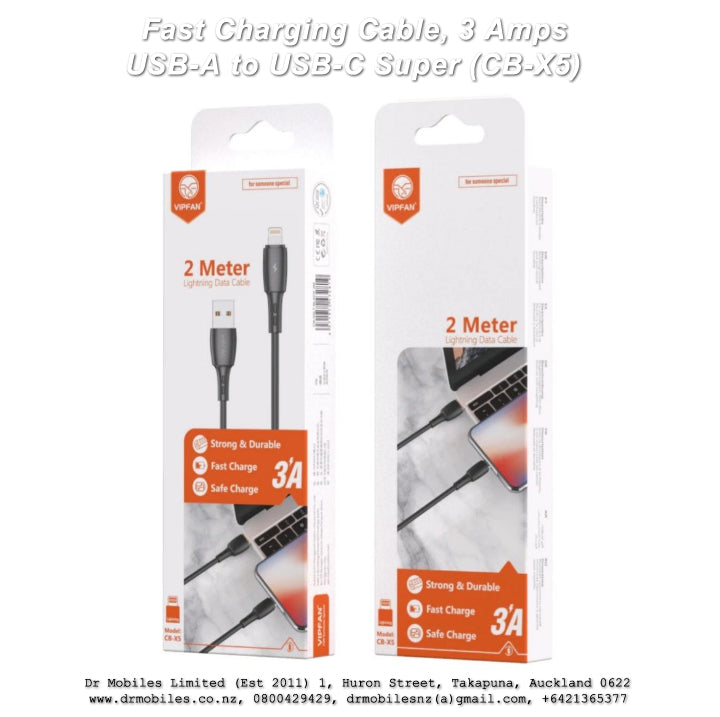 Fast Charging Cable, 3 Amps USB-A to USB-C Super (CB-X5)