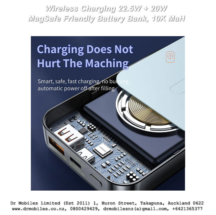 10,000 mAh, Magnetic PD 22.5W + 20W Wireless Charging Power Bank, LED Display, F13