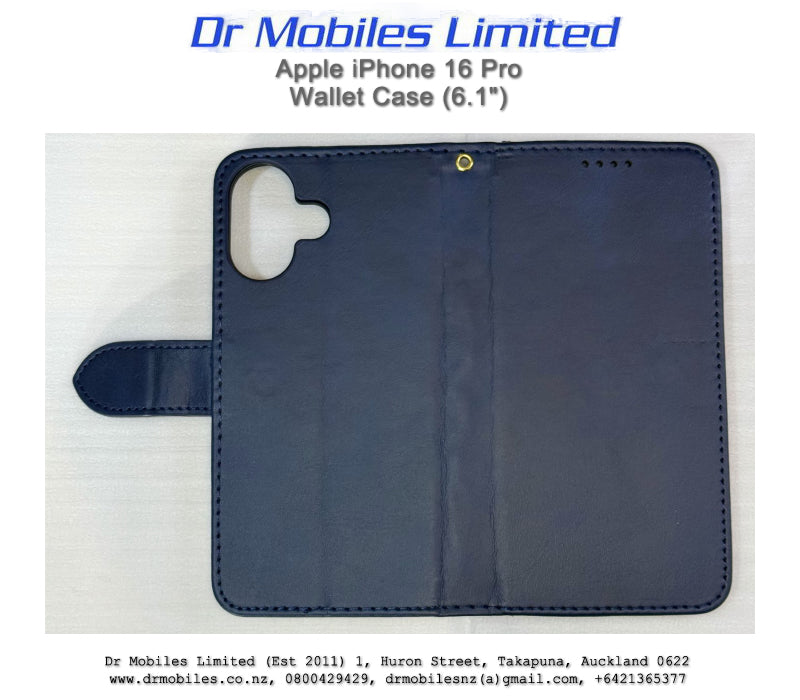 Apple iPhone 16, 6.1" Wallet Case (Blue)