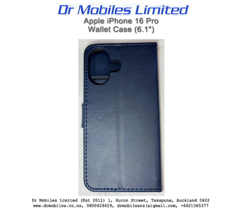Apple iPhone 16, 6.1" Wallet Case (Blue)