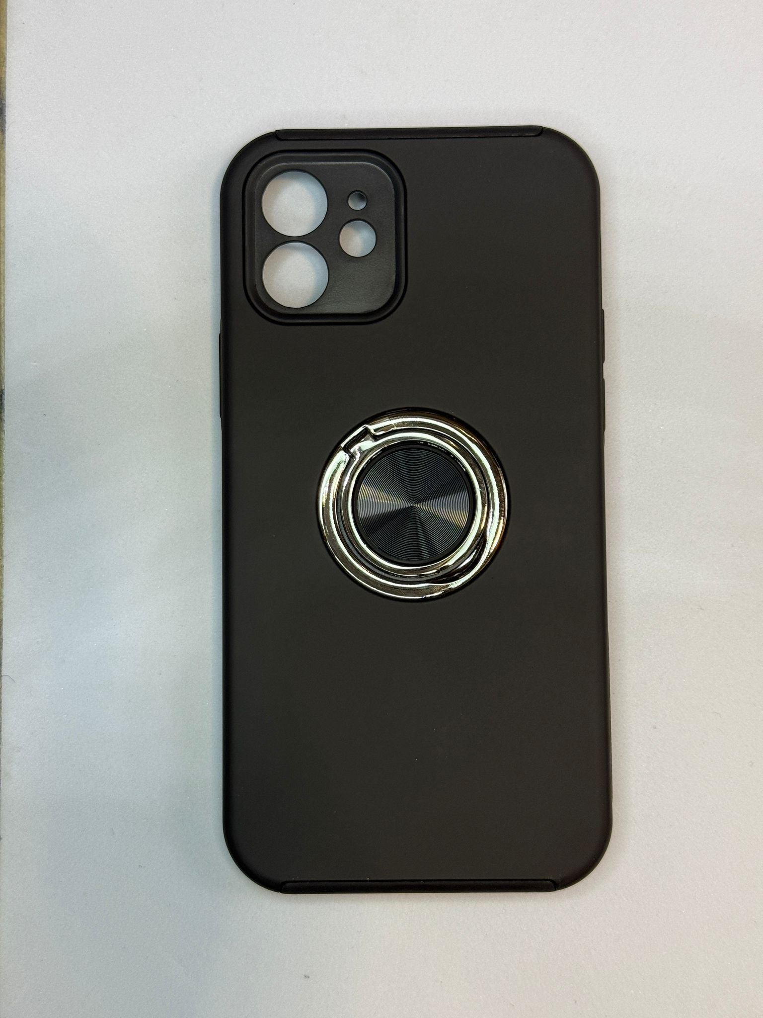 Apple iPhone 12 (6.1") Black Case with Metal Kickstand
