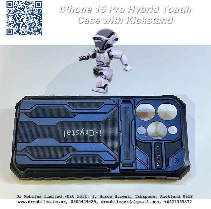 Apple iPhone 15 Pro Hybrid Tough Case with Kickstand