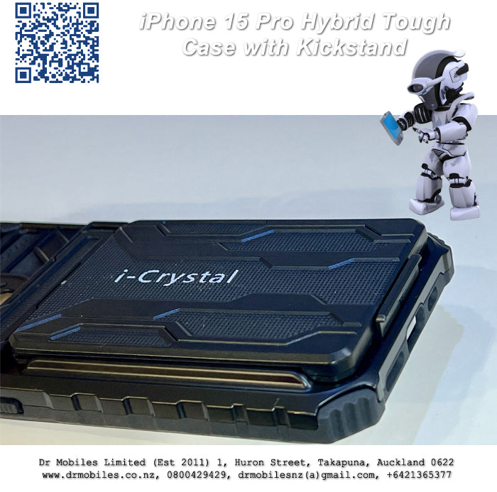 Apple iPhone 15 Pro Hybrid Tough Case with Kickstand