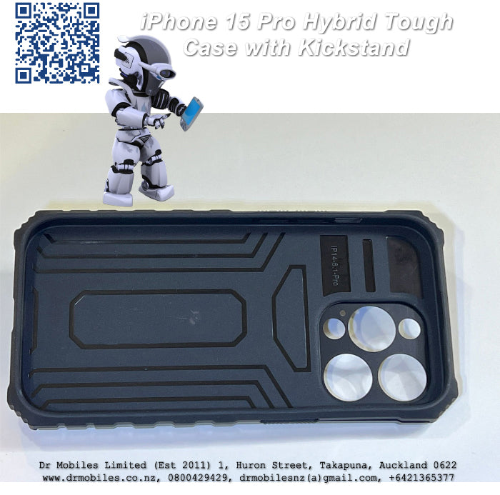 Apple iPhone 15 Pro Hybrid Tough Case with Kickstand
