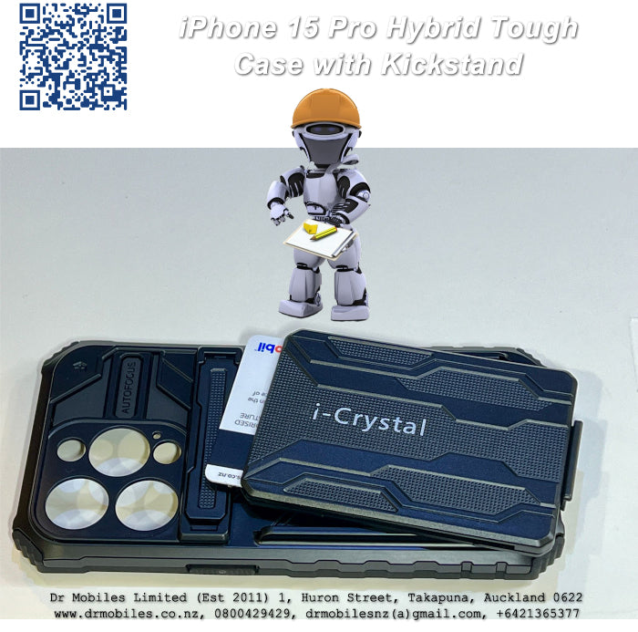 Apple iPhone 15 Pro Hybrid Tough Case with Kickstand