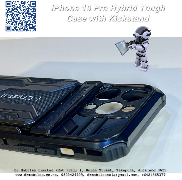 Apple iPhone 15 Pro Hybrid Tough Case with Kickstand