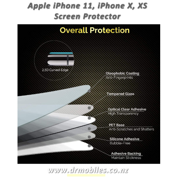 Apple iPhone X, XS and iPhone 11 Screen Protector Tempered Glass