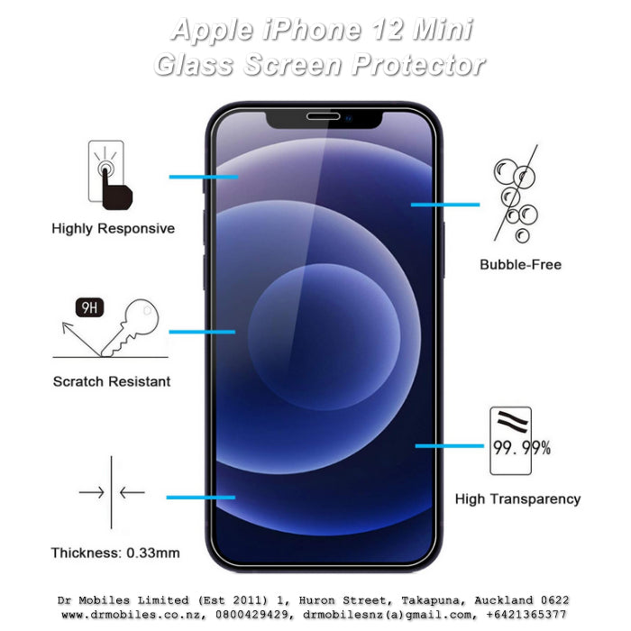 iPhone 12 Mini Glass Screen Protector 9H Hardness Rating