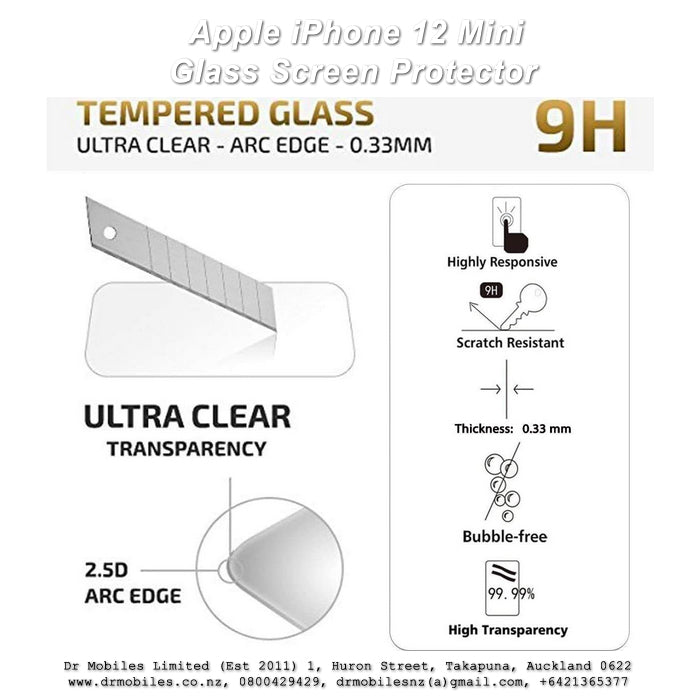 iPhone 12 Mini Glass Screen Protector 9H Hardness Rating