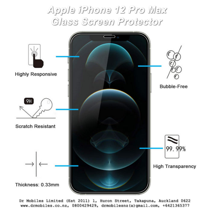iPhone 12 Pro Max Glass Screen Protector 9H Hardness Rating