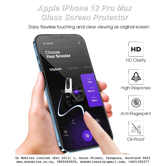 iPhone 12 Pro Max Glass Screen Protector 9H Hardness Rating