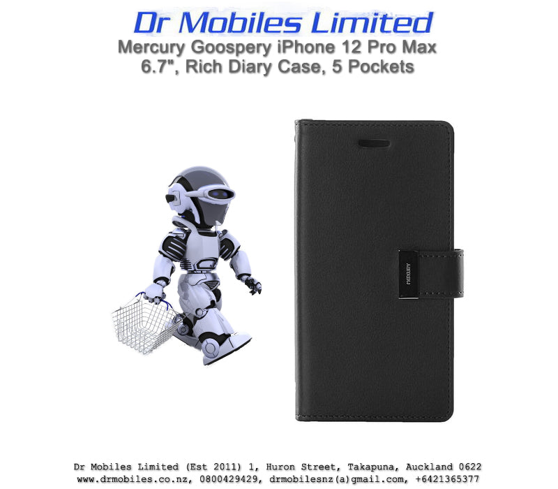 Mercury Goospery iPhone 12 Pro Max 6.7" Rich Diary - 5 Pockets