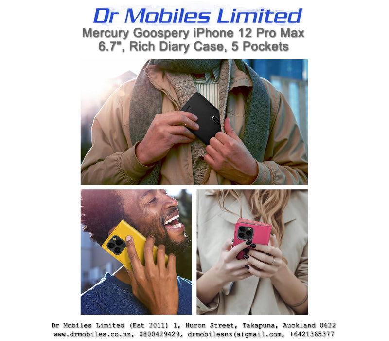 Mercury Goospery iPhone 12 Pro Max 6.7" Rich Diary - 5 Pockets