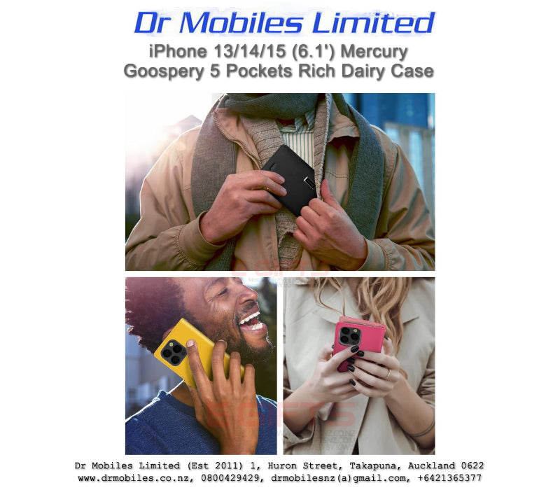 Mercury Goospery Rich Diary 5 Pocket Wallet Case for Apple iPhone 13,  iPhone 14/15