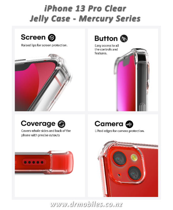 Apple iPhone 13 Pro Goopery Super Protect Jell Case (TransparentTPU Clear Case)