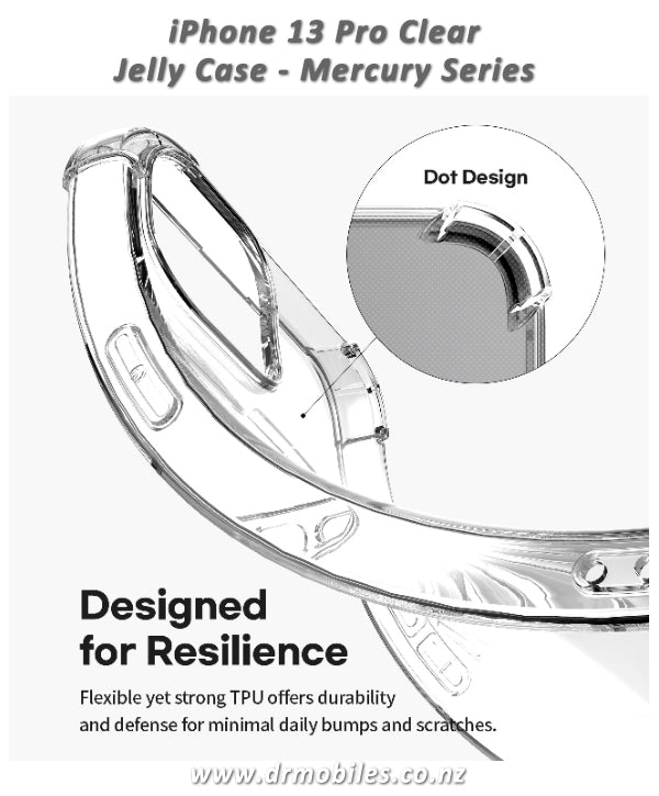 Apple iPhone 13 Pro Goopery Super Protect Jell Case (TransparentTPU Clear Case)