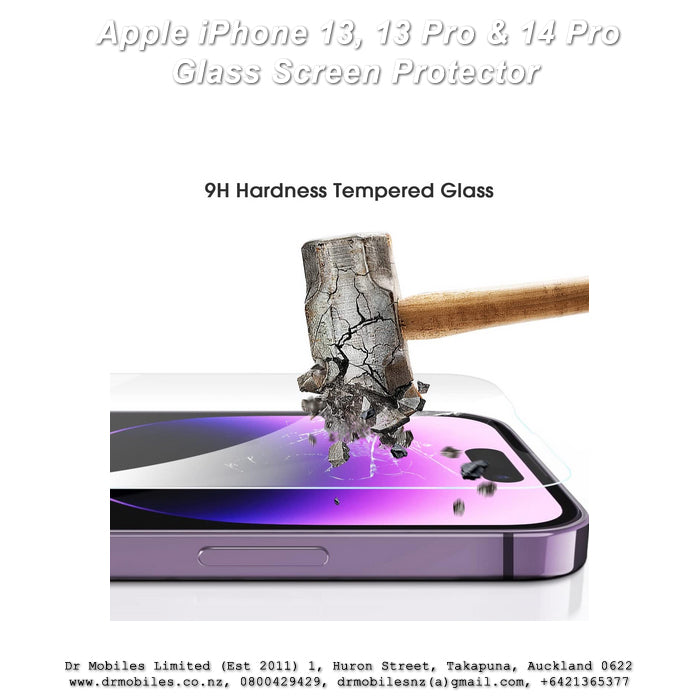 iPhone 13 Pro and iPhone 14 Pro Glass Screen Protector 9H Hardness Rating