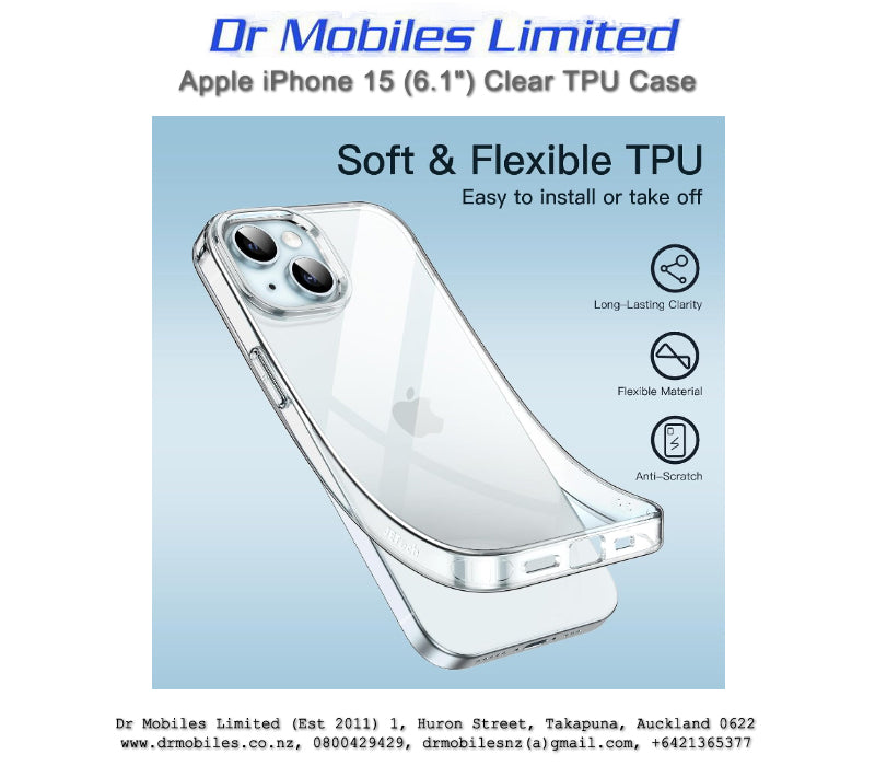 Apple iPhone 15 (6.1") Clear TPU Case - Extra Protection