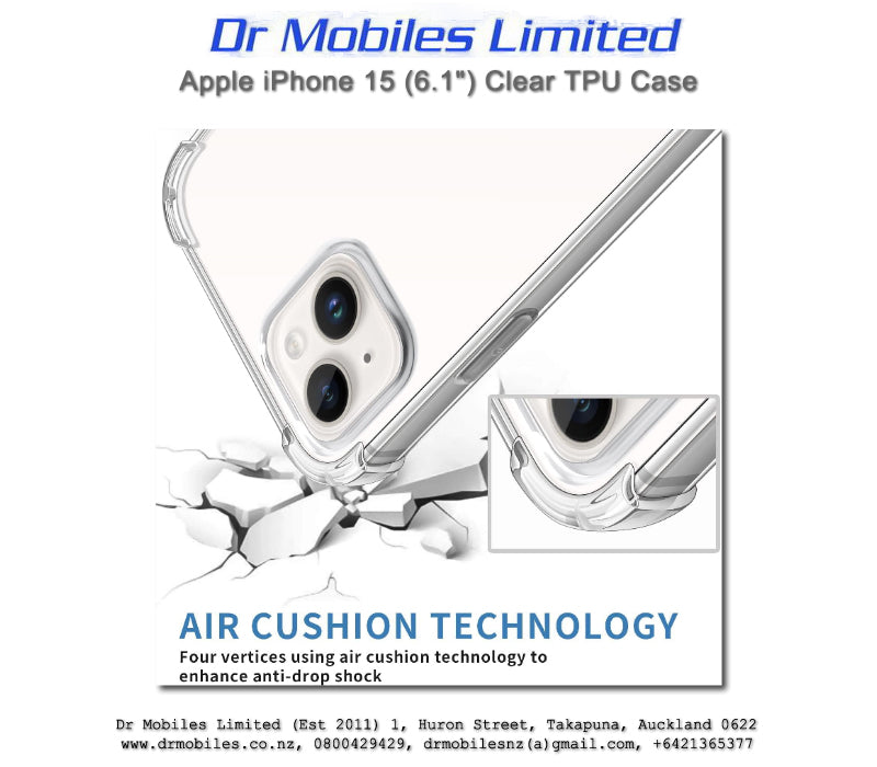 Apple iPhone 15 (6.1") Clear TPU Case - Extra Protection