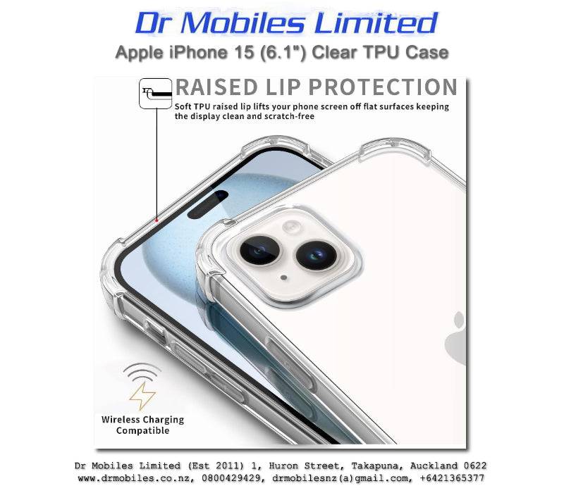 Apple iPhone 15 (6.1") Clear TPU Case - Extra Protection