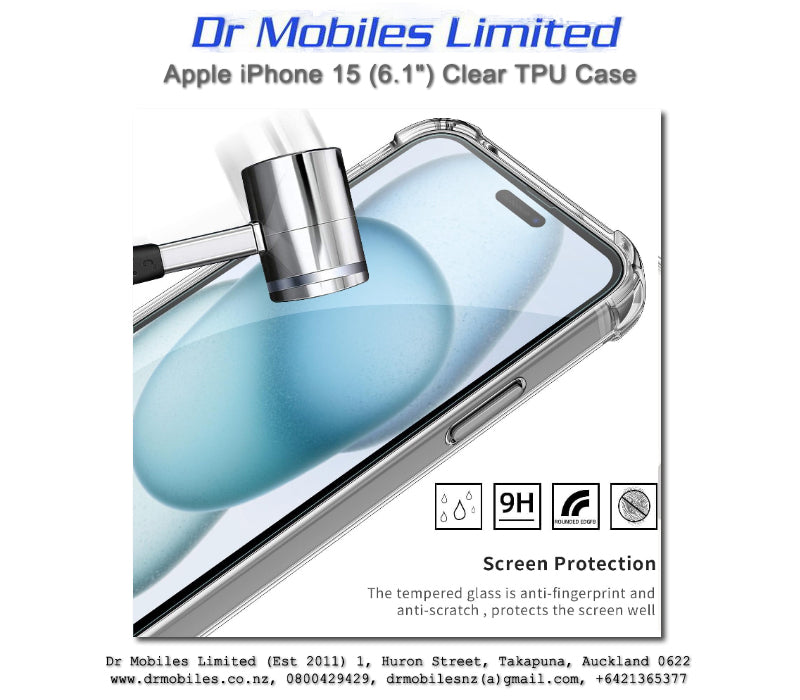 Apple iPhone 15 (6.1") Clear TPU Case - Extra Protection