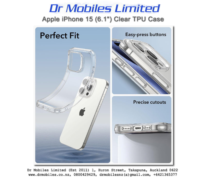 Apple iPhone 15 (6.1") Clear TPU Case - Extra Protection