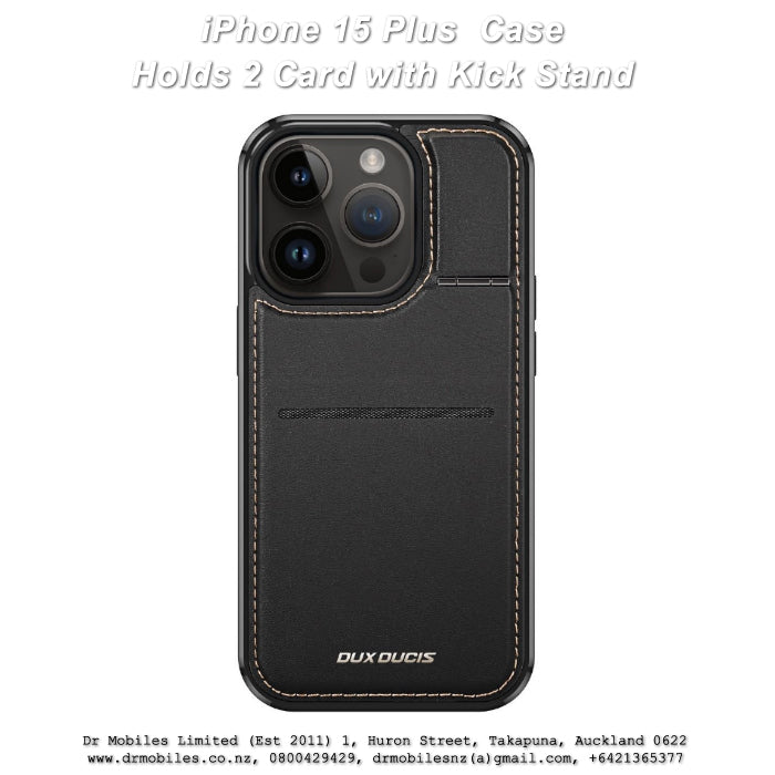 Apple iPhone 15 Plus Case with Card Holder and Kick Stand (RAFI)