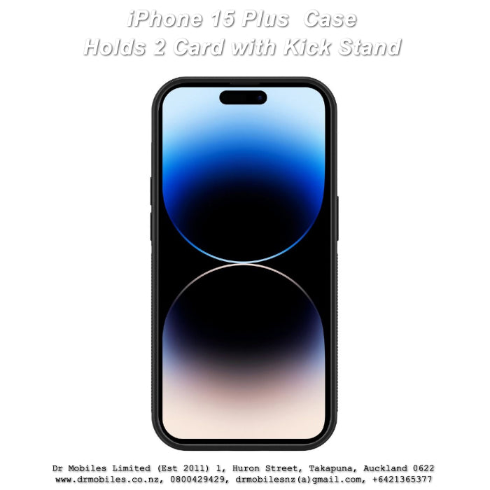 Apple iPhone 15 Plus Case with Card Holder and Kick Stand (RAFI)