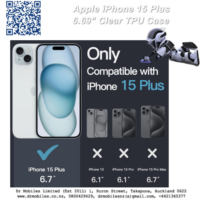 Apple iPhone 15 Plus 6.69" Clear TPU Case
