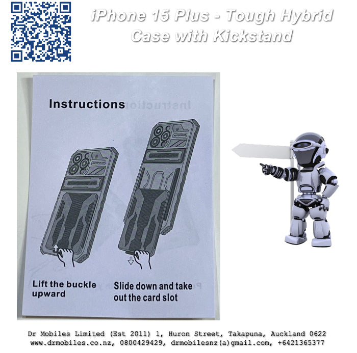 Apple iPhone 15 Plus Hybrid Tough Case with Kickstand