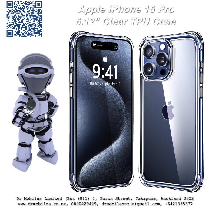 Apple iPhone 15 Pro, 6.12" Clear TPU Case - Extra Protection