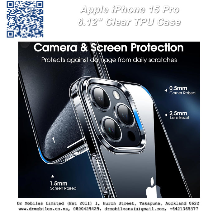 Apple iPhone 15 Pro, 6.12" Clear TPU Case - Extra Protection
