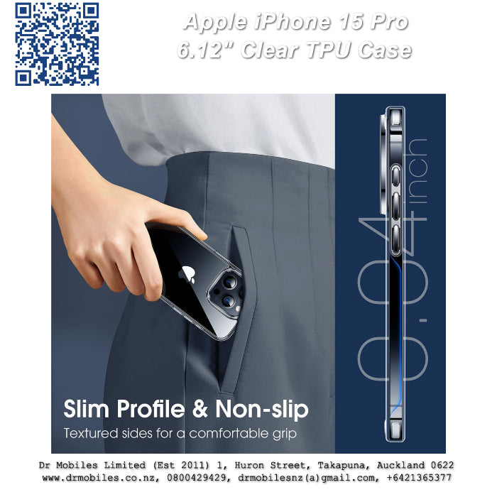 Apple iPhone 15 Pro, 6.12" Clear TPU Case - Extra Protection