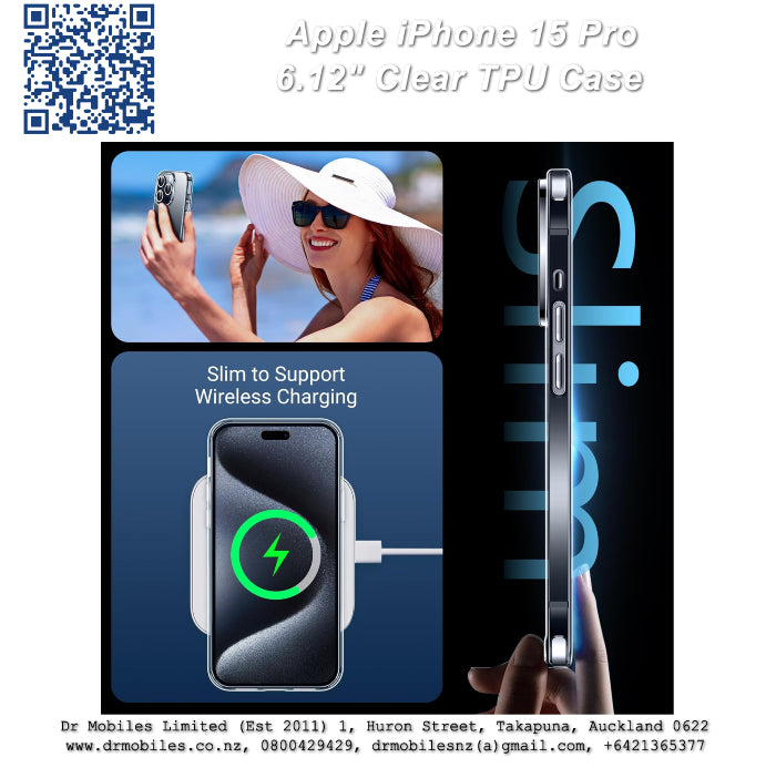 Apple iPhone 15 Pro, 6.12" Clear TPU Case - Extra Protection