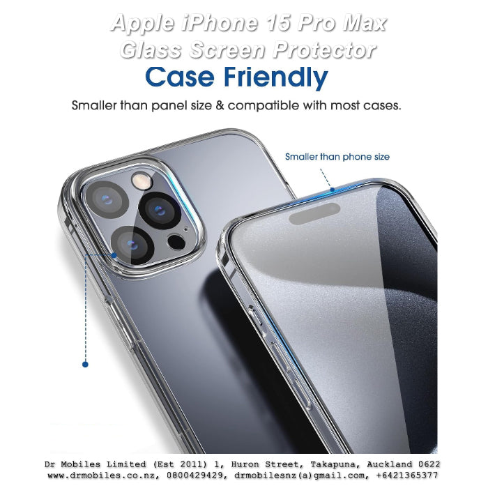 iPhone 15 Pro Max Glass Screen Protector 9H Hardness Rating