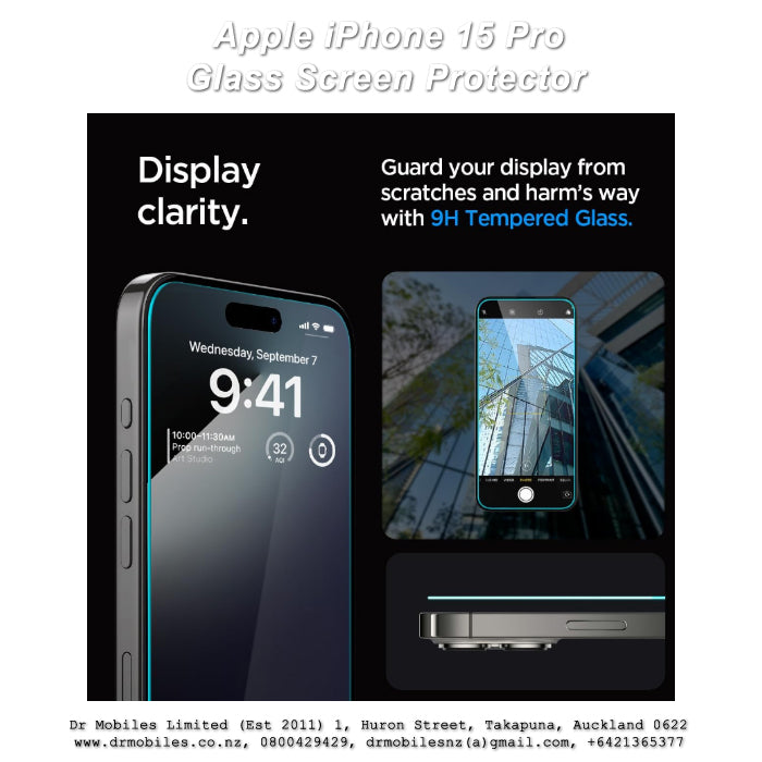 iPhone 15 Pro Glass Screen Protector 9H Hardness Rating